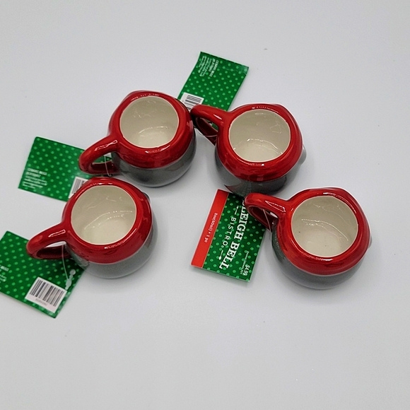 New 4 Ceramic Gnome Expresso Mugs 2" H - Picture 6 of 6